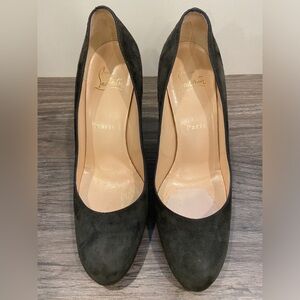 Christian Louboutin rounded toe suede stiletto pumps
